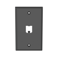 Placa de Pared Vertical Clásica, Salida Para 1 Puerto Mini-Com, Color Negro