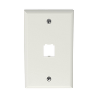 Placa de Pared Vertical Clásica, Salida Para 1 Puerto Mini-Com, Color Blanco Mate