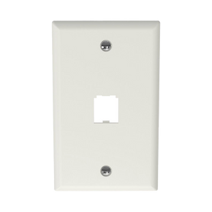 Placa de Pared Vertical Clásica, Salida Para 1 Puerto Mini-Com, Color Blanco Mate