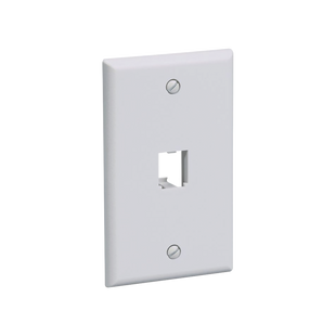 Placa de Pared Vertical Clásica, Salida Para 1 Puerto Mini-Com, Color Blanco