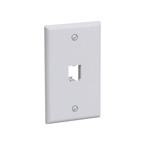 Placa de Pared Vertical Clásica, Salida Para 1 Puerto Mini-Com, Color Blanco