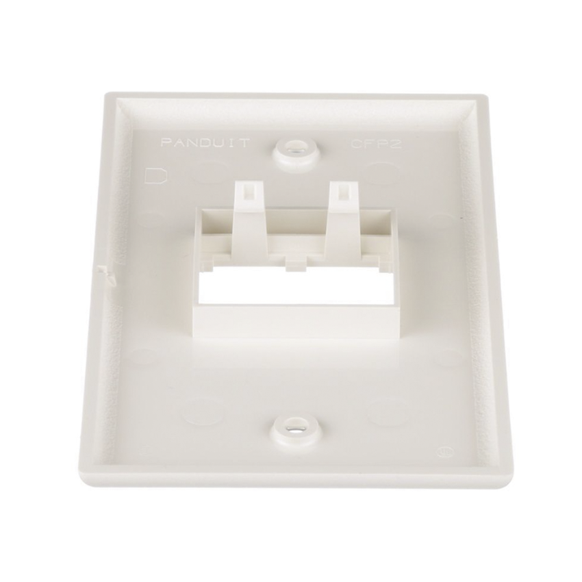 Placa de Pared Vertical Clásica, Salida Para 2 Puertos Mini-Com, Color Blanco Mate