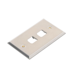 Placa de Pared Vertical, de Acero Inoxidable, Salida Para 2 Puertos Mini-Com