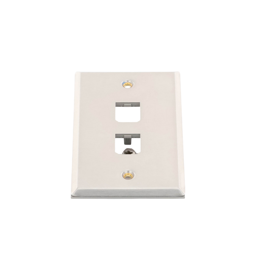 Placa de Pared Vertical, de Acero Inoxidable, Salida Para 2 Puertos Mini-Com