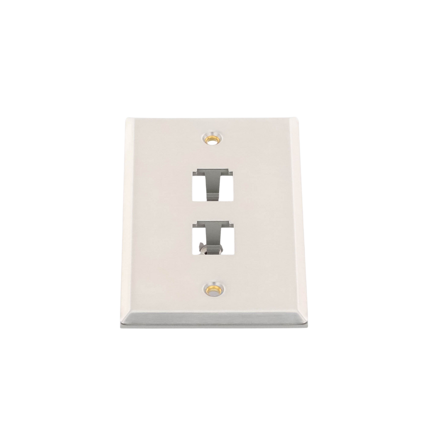 Placa de Pared Vertical, de Acero Inoxidable, Salida Para 2 Puertos Mini-Com