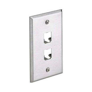 Placa de Pared Vertical, de Acero Inoxidable, Salida Para 2 Puertos Mini-Com