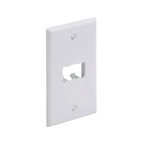 Placa de Pared Vertical Clásica, Salida Para 2 Puertos Mini-Com, Color Blanco