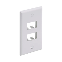 Placa de Pared Vertical Clásica, Salida Para 4 Puertos Mini-Com, Color Blanco Mate