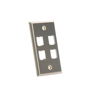 Placa de Pared Vertical, de Acero Inoxidable, Salida Para 4 Puertos Mini-Com