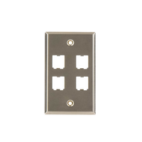 Placa de Pared Vertical, de Acero Inoxidable, Salida Para 4 Puertos Mini-Com