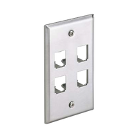 Placa de Pared Vertical, de Acero Inoxidable, Salida Para 4 Puertos Mini-Com