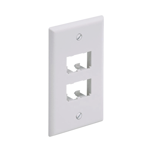 Placa de Pared Vertical Clásica, Salida Para 4 Puertos Mini-Com, Color Blanco