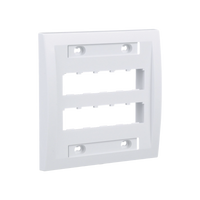 Placa de Pared Vertical Ejecutiva, Salida Para 10 Puertos Mini-Com, Con Espacios Para Etiquetas, Color Blanco