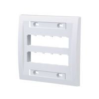 Placa de Pared Vertical Ejecutiva, Salida Para 10 Puertos Mini-Com, Con Espacios Para Etiquetas, Color Blanco