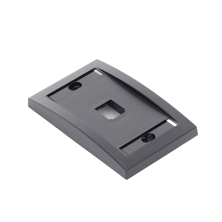 Placa de Pared Vertical Ejecutiva, Salida de 1 Puerto Mini-Com, Con Espacios Para Etiquetas, Color Negro
