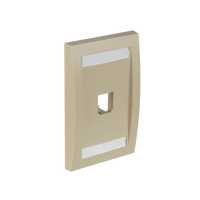 Placa de Pared Vertical Ejecutiva, Salida Para 1 Puerto Mini-Com, Con Espacios Para Etiquetas, Color Marfil