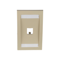 Placa de Pared Vertical Ejecutiva, Salida Para 1 Puerto Mini-Com, Con Espacios Para Etiquetas, Color Marfil