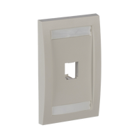 Placa de Pared Vertical Ejecutiva, Salida Para 1 Puerto Mini-Com, Con Espacios Para Etiquetas, Color Blanco Mate