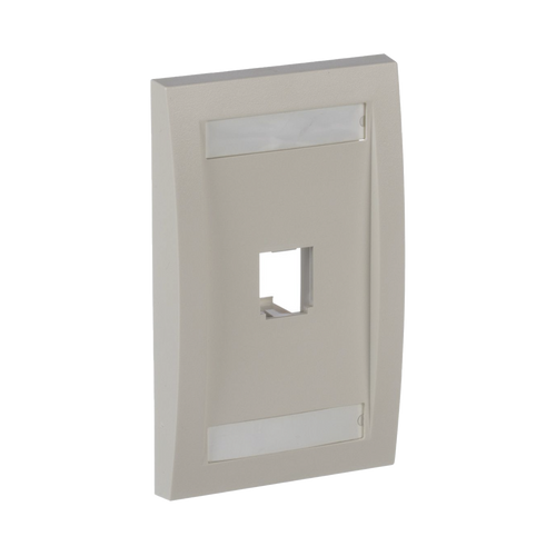 Placa de Pared Vertical Ejecutiva, Salida Para 1 Puerto Mini-Com, Con Espacios Para Etiquetas, Color Blanco Mate