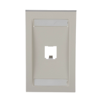 Placa de Pared Vertical Ejecutiva, Salida Para 1 Puerto Mini-Com, Con Espacios Para Etiquetas, Color Blanco Mate