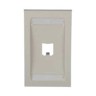 Placa de Pared Vertical Ejecutiva, Salida Para 1 Puerto Mini-Com, Con Espacios Para Etiquetas, Color Blanco Mate