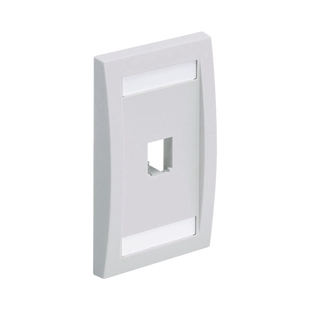 Placa de Pared Vertical Ejecutiva, Salida Para 1 Puerto Mini-Com, Con Espacios Para Etiquetas, Color Blanco