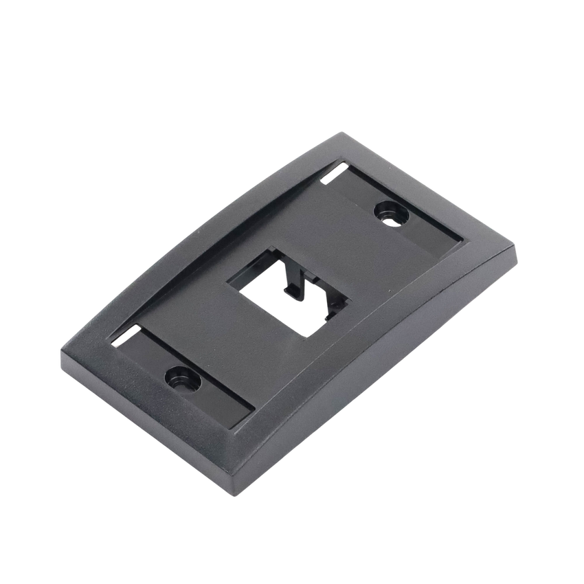 Placa de Pared Vertical Ejecutiva, Salida de 2 Puertos Mini-Com, Con Espacios Para Etiquetas, Color Negro