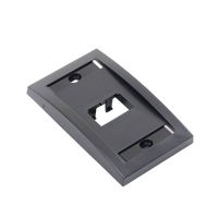 Placa de Pared Vertical Ejecutiva, Salida de 2 Puertos Mini-Com, Con Espacios Para Etiquetas, Color Negro