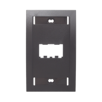 Placa de Pared Vertical Ejecutiva, Salida de 2 Puertos Mini-Com, Con Espacios Para Etiquetas, Color Negro