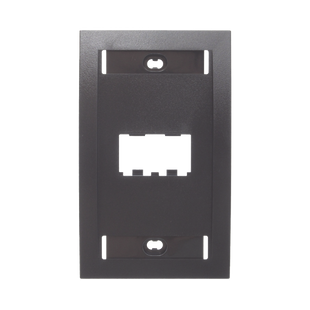 Placa de Pared Vertical Ejecutiva, Salida de 2 Puertos Mini-Com, Con Espacios Para Etiquetas, Color Negro