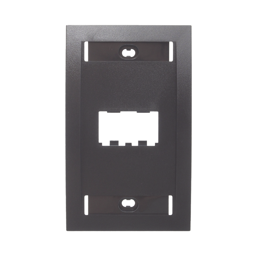 Placa de Pared Vertical Ejecutiva, Salida de 2 Puertos Mini-Com, Con Espacios Para Etiquetas, Color Negro