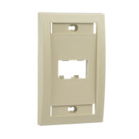 Placa de Pared Vertical Ejecutiva, Salida Para 2 Puertos Mini-Com, Con Espacios Para Etiquetas, Color Marfil