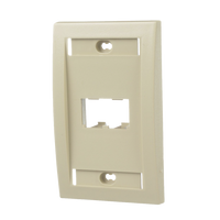Placa de Pared Vertical Ejecutiva, Salida Para 2 Puertos Mini-Com, Con Espacios Para Etiquetas, Color Marfil