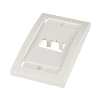 Placa de Pared Vertical Ejecutiva, Salida Para 2 Puertos Mini-Com, Con Espacios Para Etiquetas, Color Blanco Mate