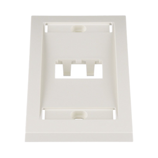 Placa de Pared Vertical Ejecutiva, Salida Para 2 Puertos Mini-Com, Con Espacios Para Etiquetas, Color Blanco Mate