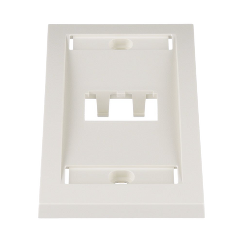 Placa de Pared Vertical Ejecutiva, Salida Para 2 Puertos Mini-Com, Con Espacios Para Etiquetas, Color Blanco Mate