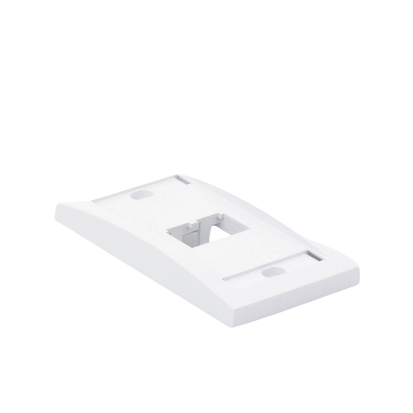 Placa de Pared Vertical Ejecutiva, Salida Para 2 Puertos Mini-Com, Con Espacios Para Etiquetas, Color Blanco