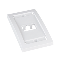 Placa de Pared Vertical Ejecutiva, Salida Para 2 Puertos Mini-Com, Con Espacios Para Etiquetas, Color Blanco