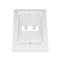 Placa de Pared Vertical Ejecutiva, Salida Para 2 Puertos Mini-Com, Con Espacios Para Etiquetas, Color Blanco