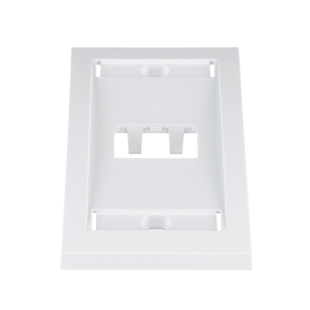 Placa de Pared Vertical Ejecutiva, Salida Para 2 Puertos Mini-Com, Con Espacios Para Etiquetas, Color Blanco