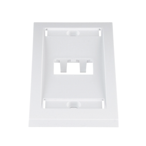 Placa de Pared Vertical Ejecutiva, Salida Para 2 Puertos Mini-Com, Con Espacios Para Etiquetas, Color Blanco