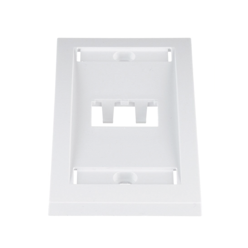 Placa de Pared Vertical Ejecutiva, Salida Para 2 Puertos Mini-Com, Con Espacios Para Etiquetas, Color Blanco