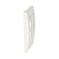 Placa de Pared Vertical Ejecutiva, Salida Para 4 Puertos Mini-Com, Con Espacios Para Etiquetas, Color Blanco Mate