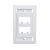 Placa de Pared Vertical Ejecutiva, Salida Para 4 Puertos Mini-Com, Con Espacios Para Etiquetas, Color Blanco