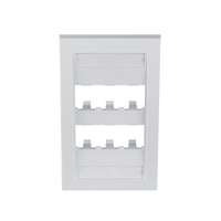 Placa de Pared Vertical Ejecutiva, Salida Para 6 Puertos Mini-Com, Con Espacios Para Etiquetas, Color Blanco