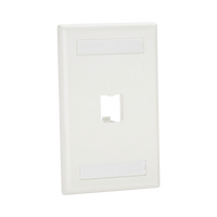 Placa de Pared Vertical Clásica, Salida Para 1 Puerto Mini-Com, Con Espacios Para Etiquetas, Color Blanco