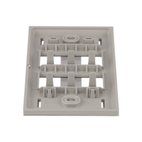 Placa de Pared Vertical, de Acero Inoxidable, Salida Para 4 Puertos Mini-Com, Con Espacios Para Etiquetas