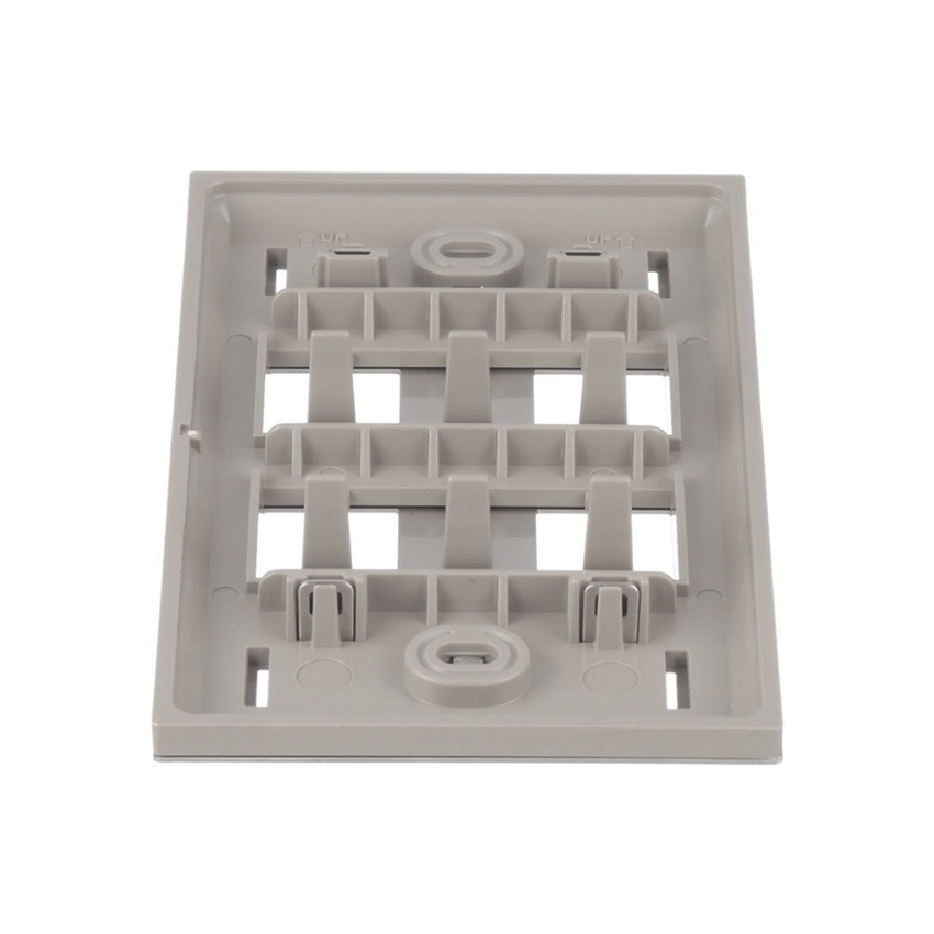 Placa de Pared Vertical, de Acero Inoxidable, Salida Para 4 Puertos Mini-Com, Con Espacios Para Etiquetas