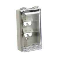 Placa de Pared Vertical, Resistente al Agua con Protección IP56, Acepta 4 Módulos Mini-Com, Color Gris
