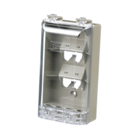 Placa de Pared Vertical, Resistente al Agua con Protección IP56, Acepta 4 Módulos Mini-Com, Color Gris